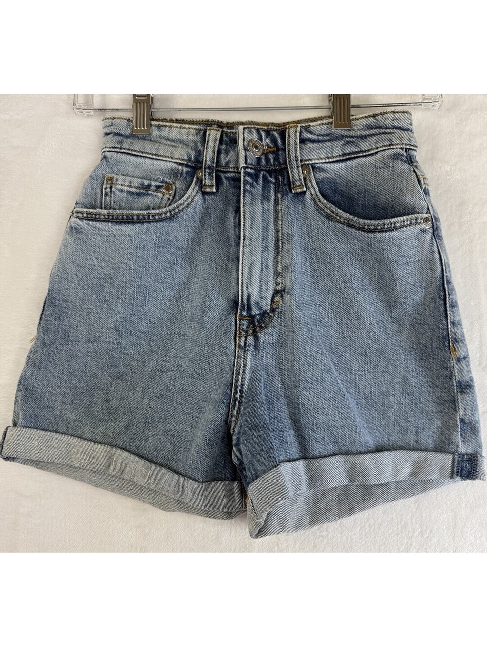 HM Jean Shorts 0 Women High Rise Roll Cuff Blue  Denim